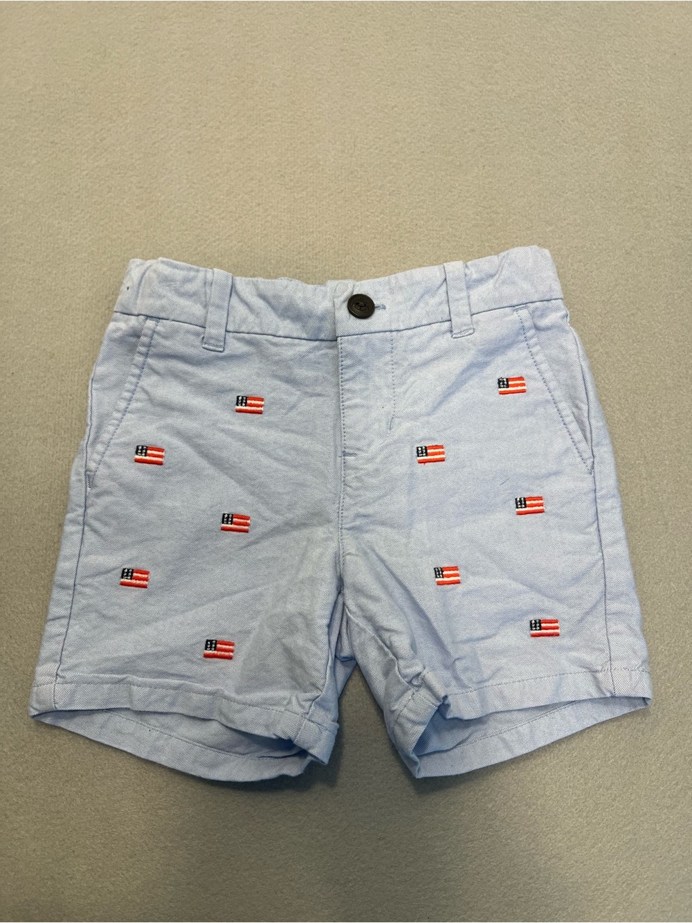 Janie And Jack Boys Shorts USA American Flags Size 2T Preppy Patriotic